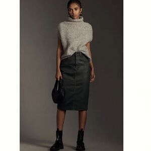 Pilcro Coated Denim Pencil Skirt